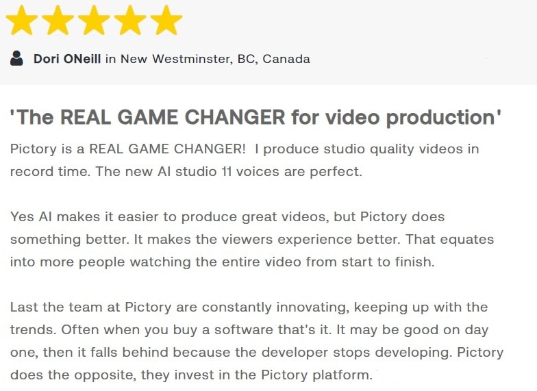 Testimonial - Pictory - Online Video Editor